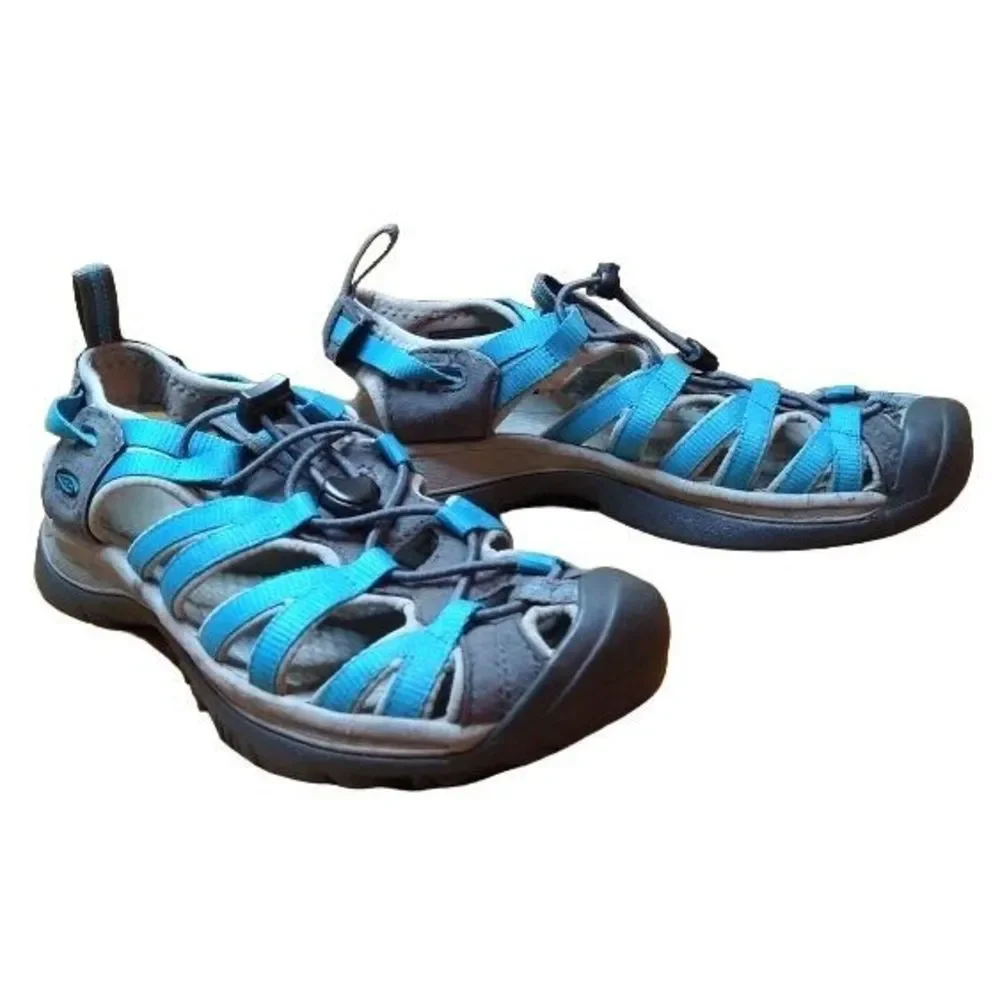 Keen Grey Blue Whisper Waterproof Strappy Gladiator Hiking Sandals Size 8